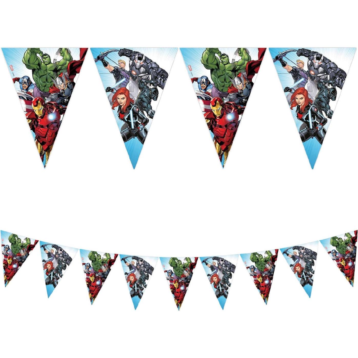 Thumbnail - Globos Papierflaggenlinie FSC Avengers Infinity Stones, 3 mtr.