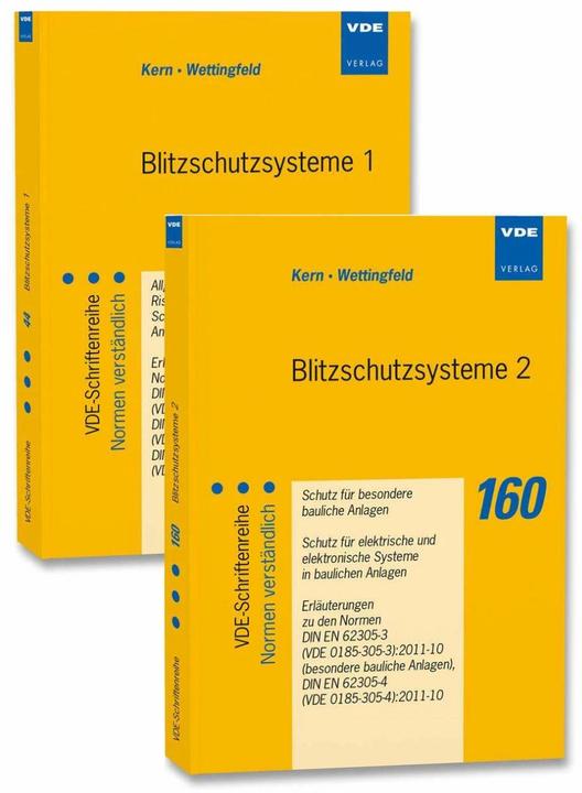 Actual product image Blitzschutzsysteme 1 - Blitzschutzsysteme 2 (Set). 2 Bände (German, Alexander Kern, Jürgen Wettingfeld, 2014)