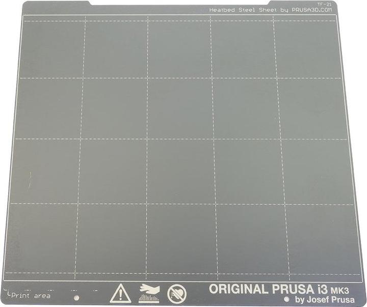 Immagine prodotto Prusa i3 Piastra di pressione in acciaio per molle con strato PEI liscio su entrambi i lati (Piastra, Letto di stampa, Accessori)
