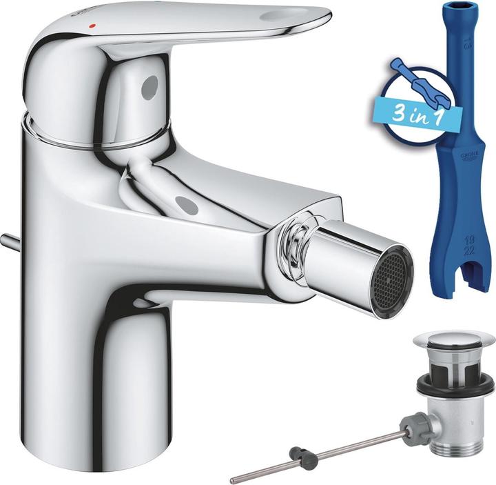 Immagine prodotto Grohe Miscelatore per bidet Swift QuickFix, attrezzo 3 in 1, barra di estrazione, risparmio idrico, cromo
