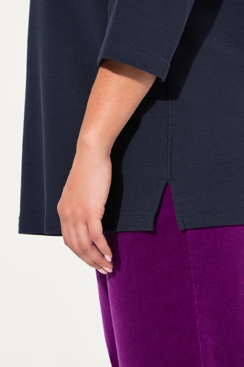 Produktbild Ulla Popken Sweatshirt, Querrippen, Rundhals, 3/4-Arm (42, 44)
