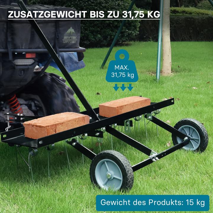 Immagine prodotto Wiltec Arieggiatore 100 cm per tosaerba a scoppio Arieggiatore per prato Cura del prato Trattore per prato