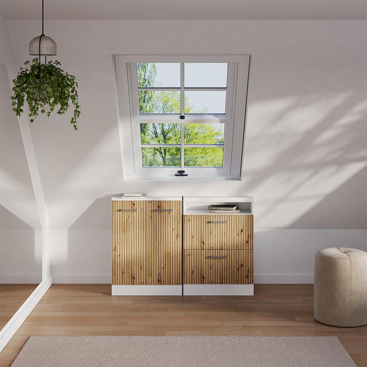 Produktbild Vichy Dachschrägenschrank Rion, Artisan Eiche/Weiss/Weiss, mit 2 Türen (46 x 46 x 81.60 cm)