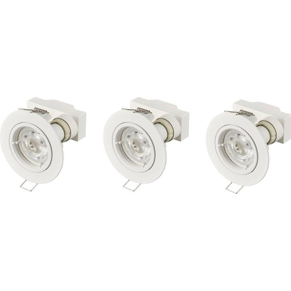 Sygonix, Applique + Plafoniera, LED-Einbauleuchte 3er Set LED GU10 3 W Weiss (1035 lm, GU10)