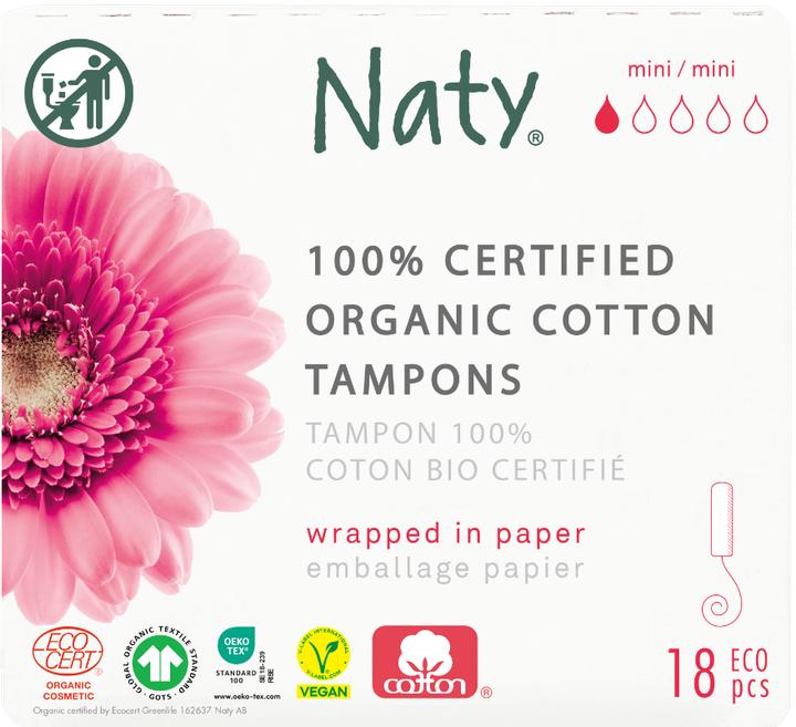 Actual product image Naty Bio-Tampons Mini ohne Applikator 18 Stück (1 x, Mini)