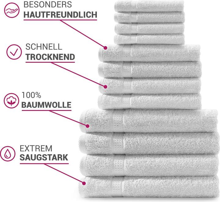 Image du produit Casativo Set de serviettes (30 x 50 cm, 50 x 100 cm, 70 x 140 cm)