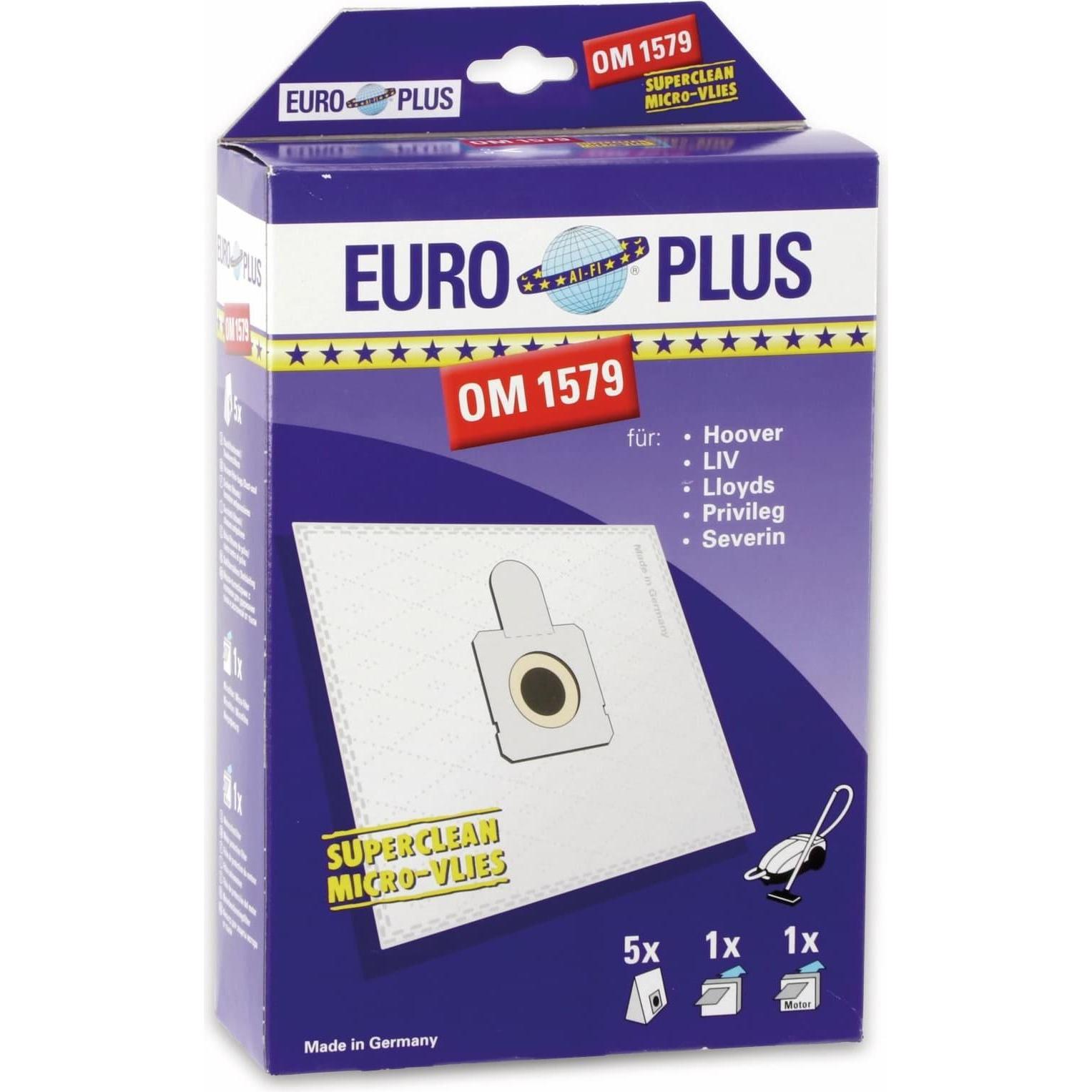 Euro Plus Staubsaugerbeutel OM 1578, 5 Stück, Hoover, Severin, Privileg, Staubsaugerbeutel