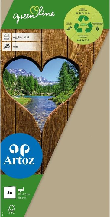Immagine prodotto Artoz Carta bianca Linea verde 15,5 x 15,5 cm, 5 pezzi, Marrone chiaro (5 pz.)