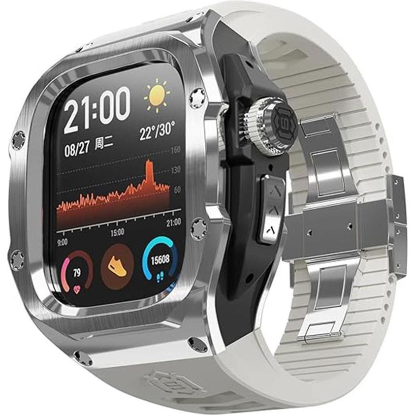 Shellbox - Waterproof IP68 + Watchband - Apple Watch Ultra / Ultra 2 - Silver, Smartwatch Zubehör, Silber