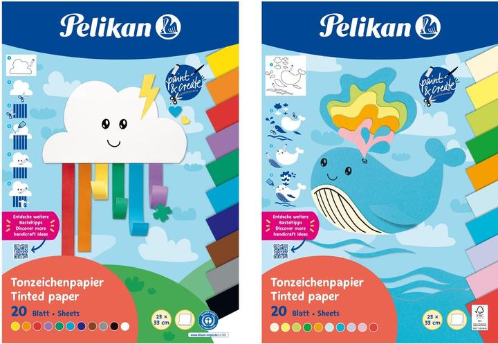 Produktbild Pelikan Tonpapier Block TZPB, 20 Blatt, 23x33cm, Rainbow (120 g/m², 1 x)