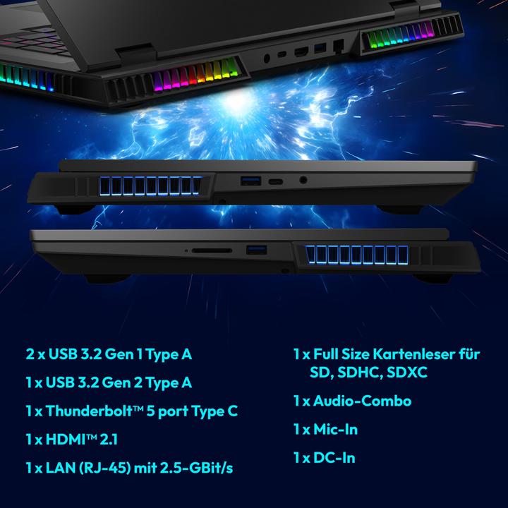 Produktbild Erazer Beast 18 X1 18" QHD+ Core Ultra 9 275HX 64GB/4TB SSD RTX 5090 Win11 MD62729 (18", 4000 GB, 64 GB, DE, Intel Core Ultra 9 275HX)