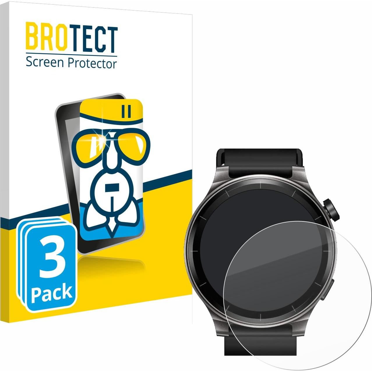BROTECT Schutzglas Schutzfolie Glas Folie Displayschutz klar, Smartwatch Schutzfolie, Transparent