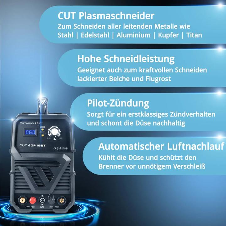 Produktbild Stahlwerk Plasmaschneider CUT 60 Pilot IGBT mit 60 Ampere und Pilotzündung