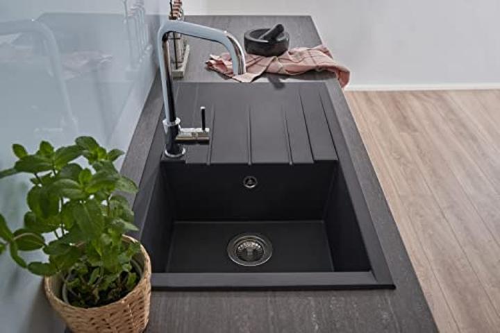 Produktbild Respekta Eingebaute Spüle mit Abtropffläche für Unterbauschränke ab 50 cm Breite (Einbauspüle mit Abtropffläche, 50 cm, 80 cm)