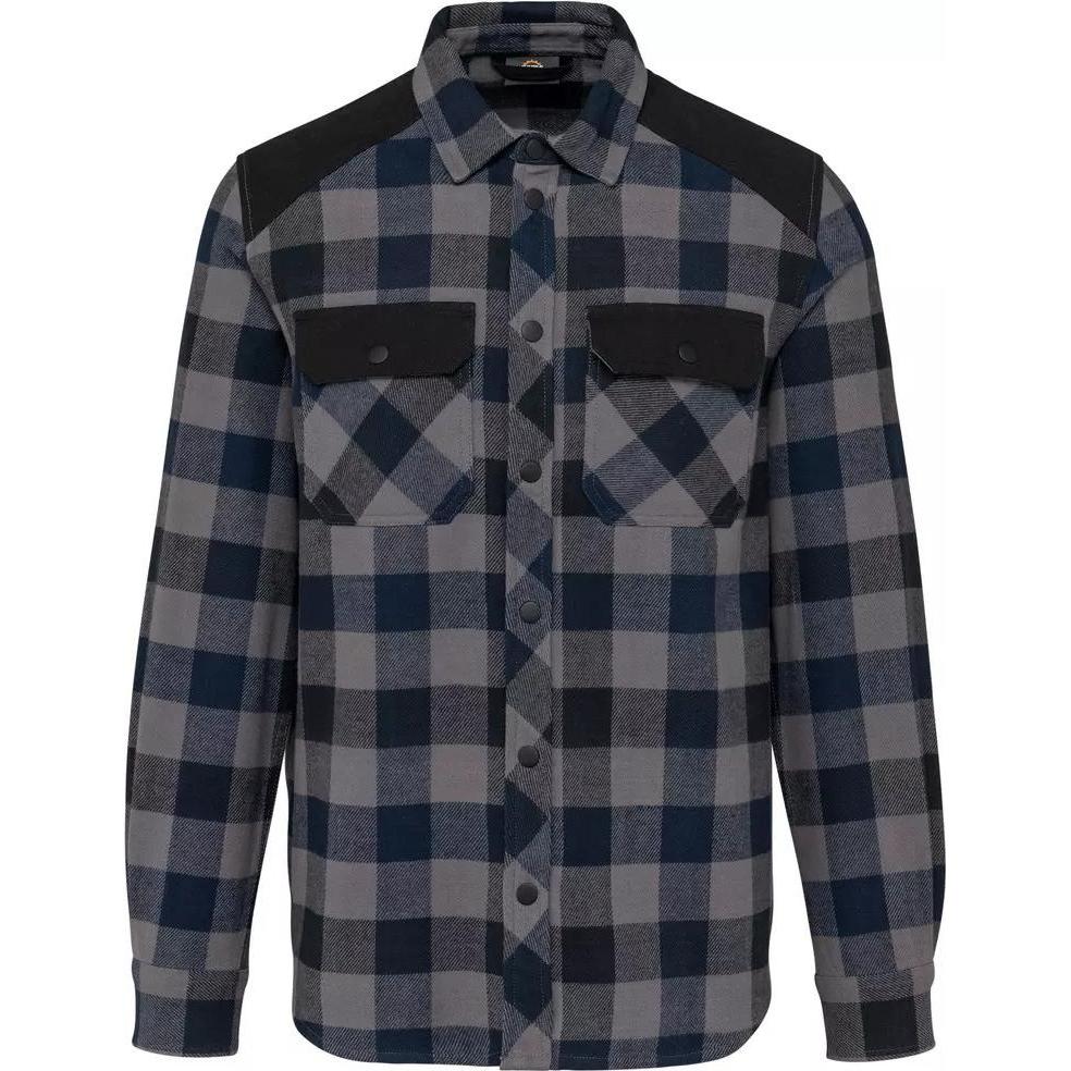 Kariban, Herren, Hemd, Kariertes Hemd mit Taschen, Grau, (3XL)