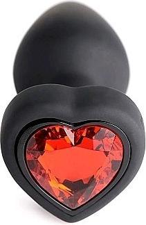 Produktbild XR Brands 28X Silicone Vibrating Red Heart Anal Plug with Remote - Small