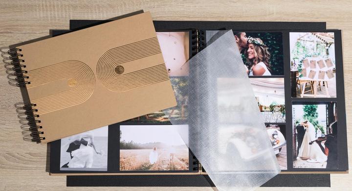 Actual product image Exacompta Fotoalbum mit Spiralbindung, 60 Seiten schwarz, 32x32 cm, Graphik (32 x 32 cm)