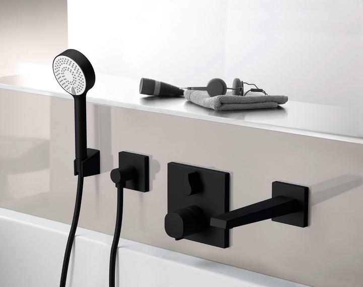 Actual product image Hansa Thermostat ready-mounted set bath/shower, for Bluebox basic body black matt