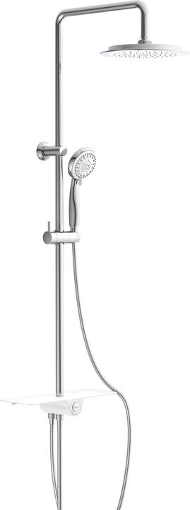 Schütte Regendusche Bad AQUASTAR Überkopfbrause-Set Chrom Weiss Ablage Duschsystem Regenbrause 60500