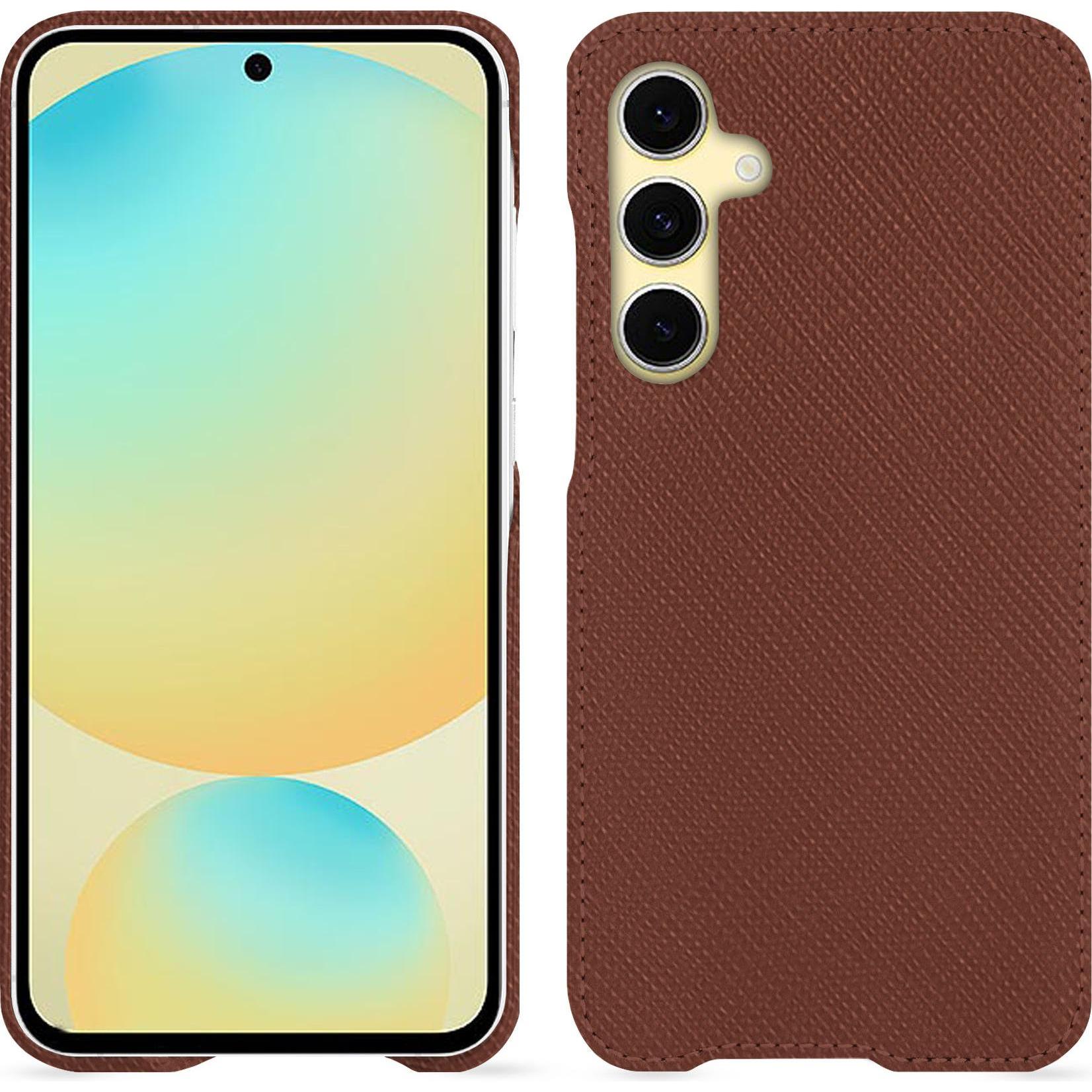 Noreve Lederschutzhülle (Samsung Galaxy S24 FE), Smartphone Hülle, Braun