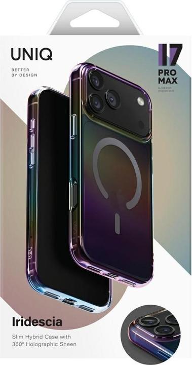 Actual product image Uniq Iridescia case for iPhone 17 Pro Max Magclick Charging midnight quartz (Apple iPhone 17 Pro Max)