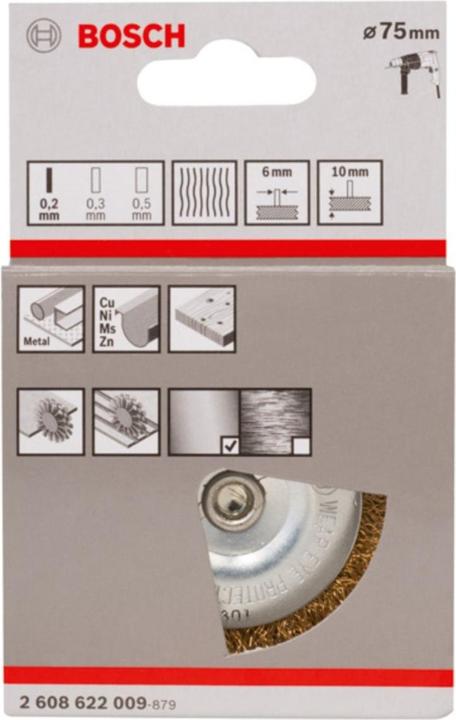 Produktbild Bosch Professional Zubehör PRO Multi Material clean Scheibenbürste, gerader Schaft, 75 x 0,2 mm