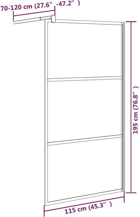 Actual product image vidaXL Duschwand (115 cm, 115 cm, 195 cm)