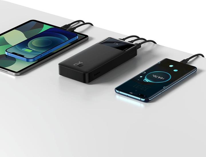 Immagine prodotto Baseus Powerbank Bipow 20000mAh, 2xUSB, USB-C, 15W (bianco) (20000 mAh, 20 W, 74 Wh)