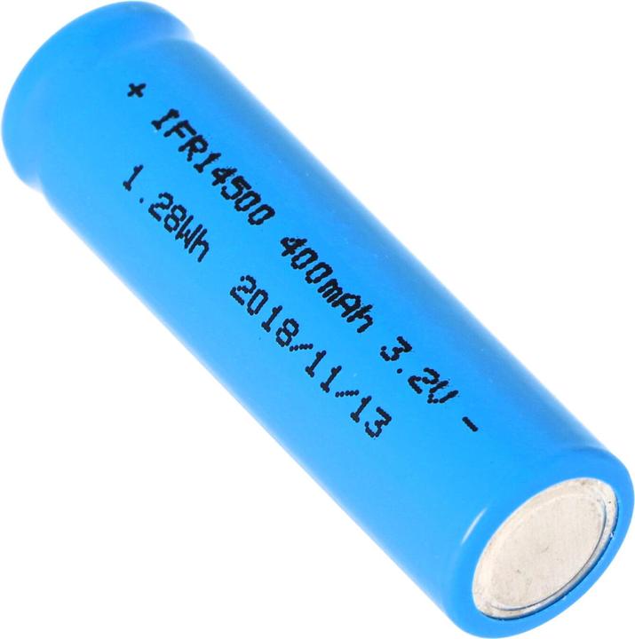 Immagine prodotto Efest Batteria ricaricabile IFR14500 - AA, Flat Top (senza testa) terminale positivo piatto (1 pz., 400 mAh, Accumulatore di carica elettrica)