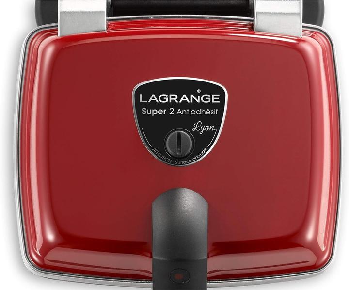 Actual product image Lagrange Waffle iron Super 2 nonstick coating red waffle plates croque monsieur