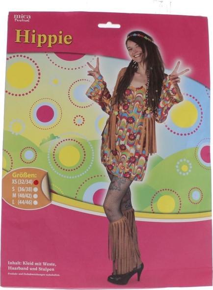 Actual product image MICA Festival Costume - Hippie - Adults - in different sizes XS 32/34 (XS)