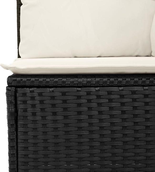 Actual product image vidaXL 7-piece garden sofa set with cushions black poly rattan acacia