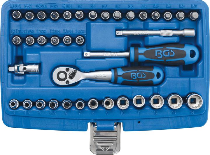 Actual product image BGS Socket Set, Gear Lock 6.3 mm (1/4") Drive 39 pcs.