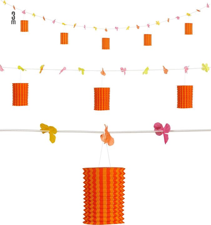 Immagine prodotto Widmann Ghirlanda di lanterne giallo-arancio con fiori 3 m