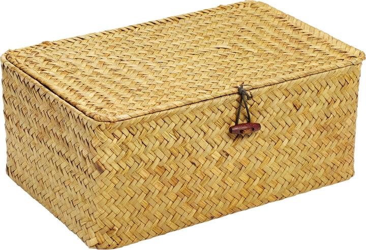 Actual product image Diaqua Straw Storage Box 29 x 19 x 13 cm, Nature (29 cm, 7.16 l, 1x)