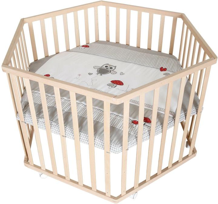 Roba Laufgitter Adam und Eule Mehrfarbig (121 cm, 121 cm, Beech, Mixed wood)