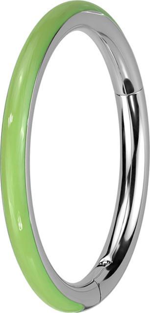 Image du produit Star Piercing Micro anneau segment pliable argent latéral vert "Glow (Titane, sans laiton)
