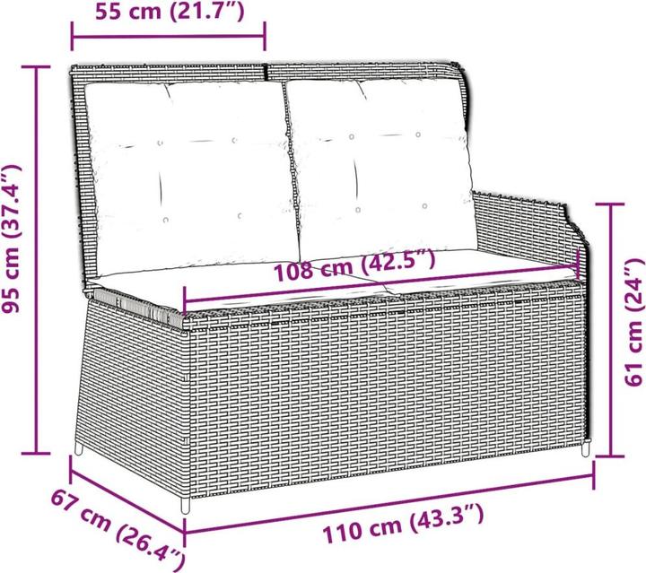 Produktbild vidaXL 10-tlg. Garten-Lounge-Set mit Kissen