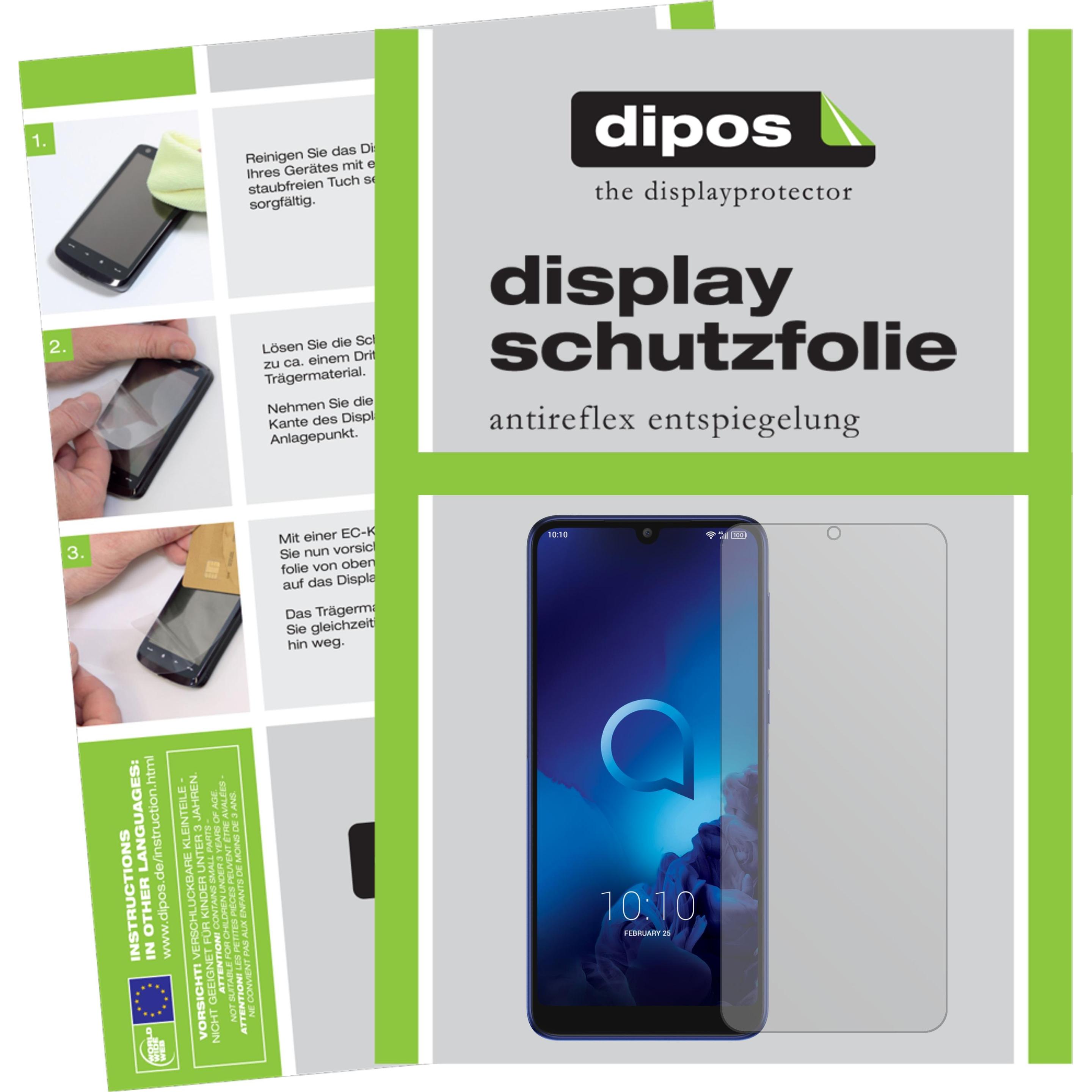 Dipos Displayschutzfolie Antireflex (2 Stück, Alcatel 3L), Smartphone Schutzfolie, Transparent