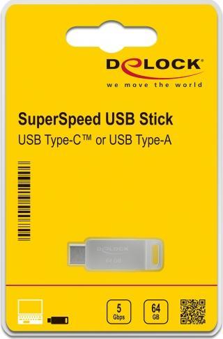 Produktbild Delock USB Flash Laufwerk (64 GB, USB-A, USB-C)