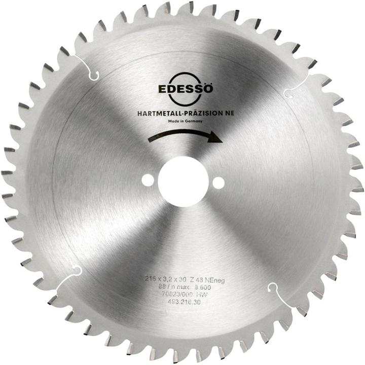 Edessö HW circular saw blade, precision 216x3.2x30 Z48 TF-neg.