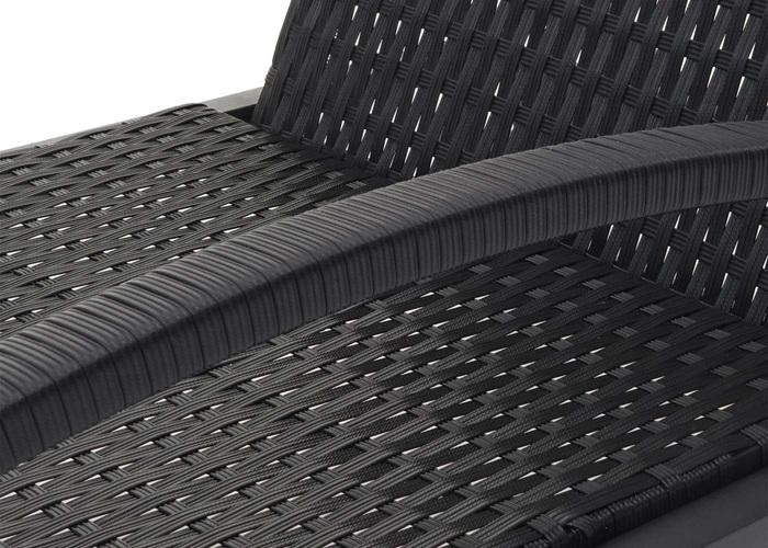 Produktbild Swisshandel24 2x Sonnenliege, Relaxliege Gartenliege, Poly-Rattan - schwarz, Kissen creme-beige (200 cm)