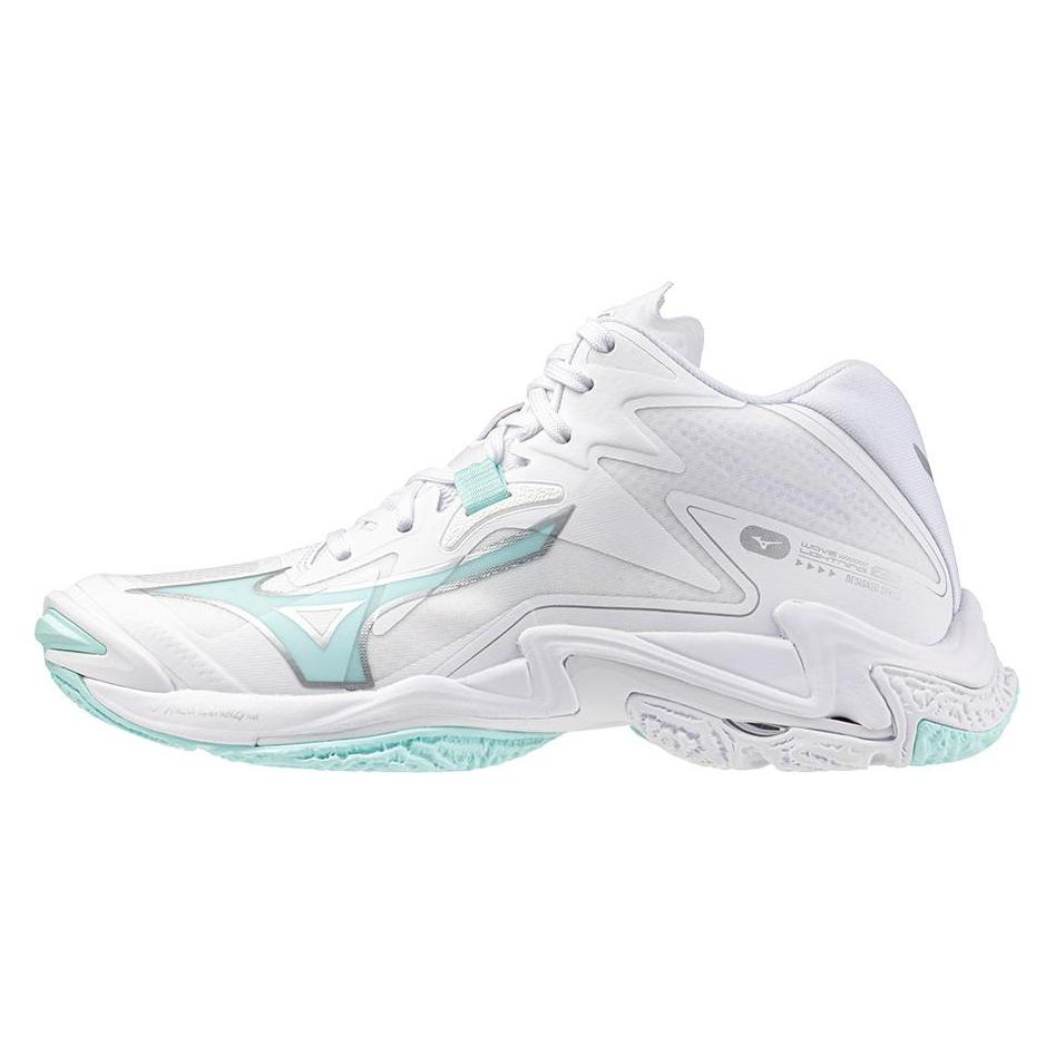 Mizuno, Vrouwen, Indoor Schoenen, Wave Lightning Z8 Mid Damen (42.5), Wit, Blauw