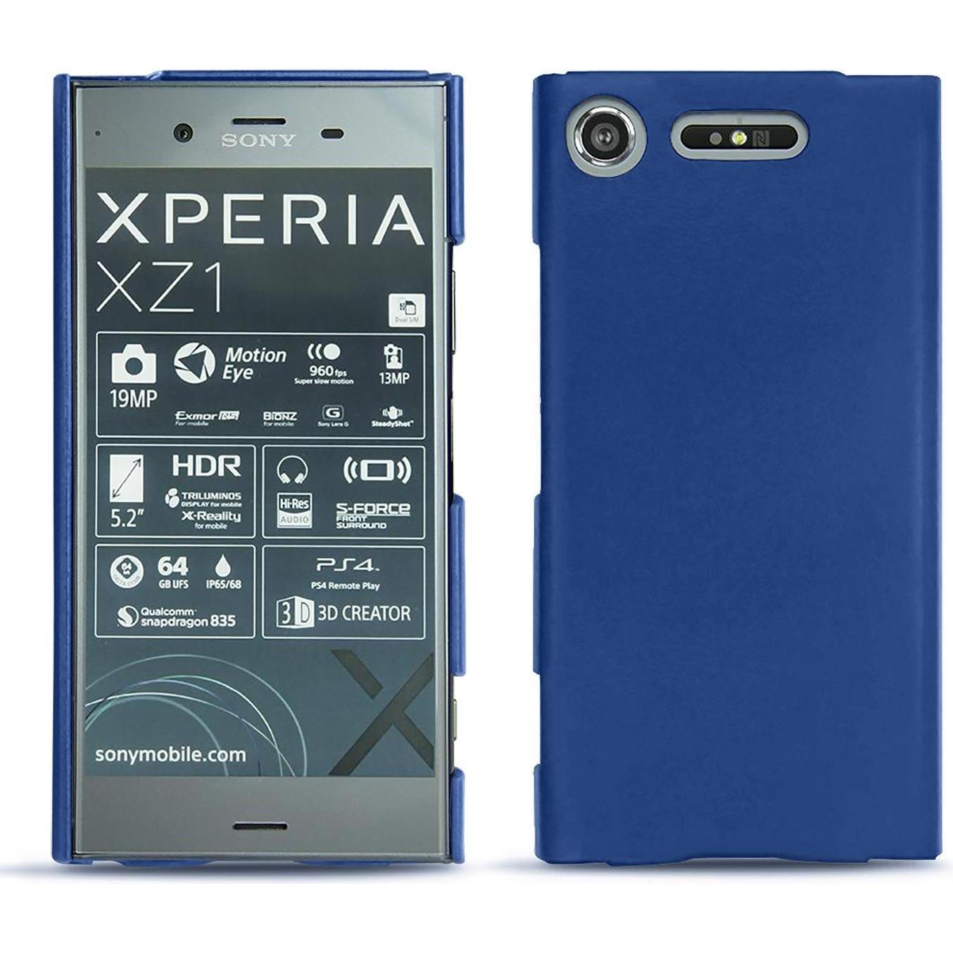 Noreve Lederschutzhülle (Sony Xperia XZ1), Smartphone Hülle, Blau