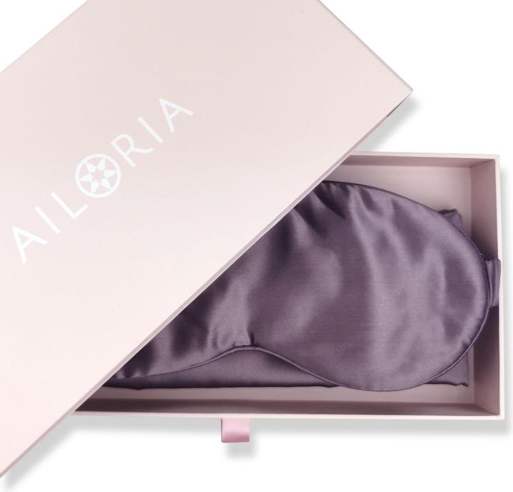 Actual product image Ailoria BEAUTY SLEEP SET Silk Zipper Pillowcase (40x60) (purple) with eye mask (Bedding set, 60 x 40 cm)