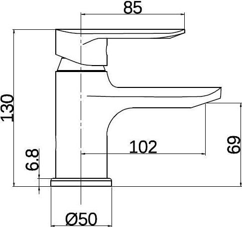 Productafbeelding Thema_lux WASTAFELKRAAN DF11601