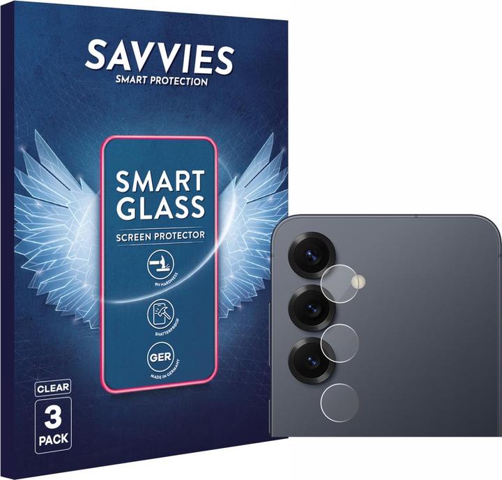 Actual product image Savvies 3x Smart Glass - 9H Hybrid Glass Screen Protector for Samsung Galaxy S25 (ONLY Camera Lens) (3 pcs., Samsung Galaxy S25)