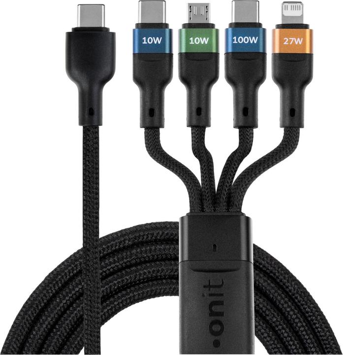 Produktbild Onit 4 in 1 USB Kabel (1.20 m, USB 2.0, 100 W)