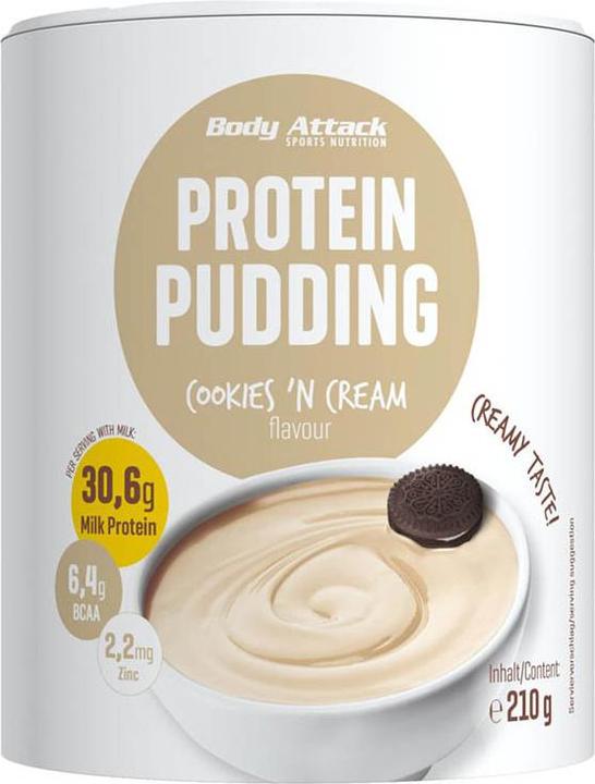 Actual product image Body Attack Protein Pudding (210g tin) (Cookies and Cream, 1 pcs., 210 g)