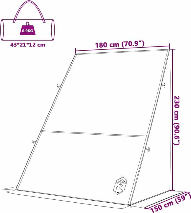 Produktbild vidaXL Heckklappenzelt (1.83 kg, 1 Person)